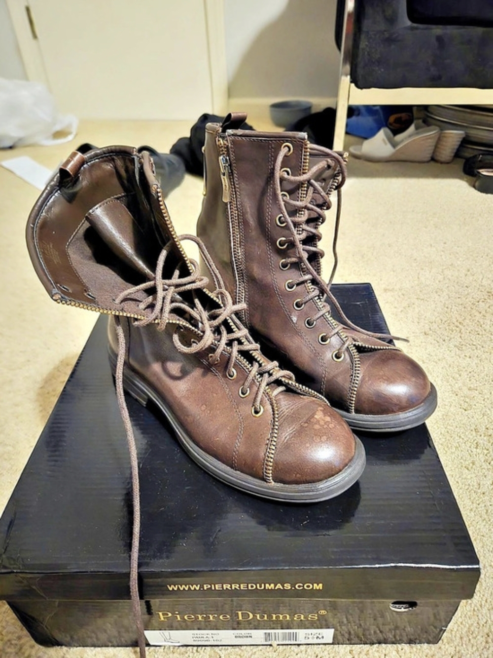 BCBG Generation lace-up combat boots Brown Combat Boots